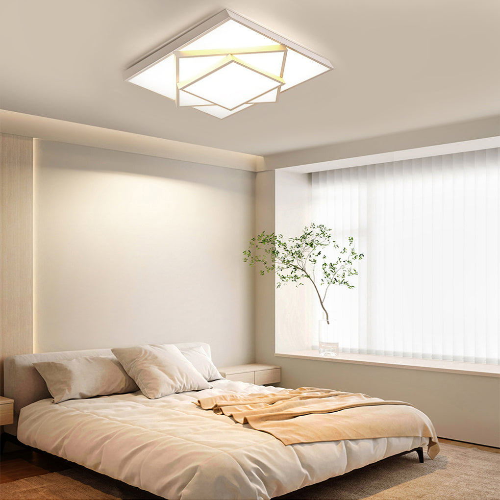 Overlapping Square Dimmable LED Flush Mount Ceiling Light