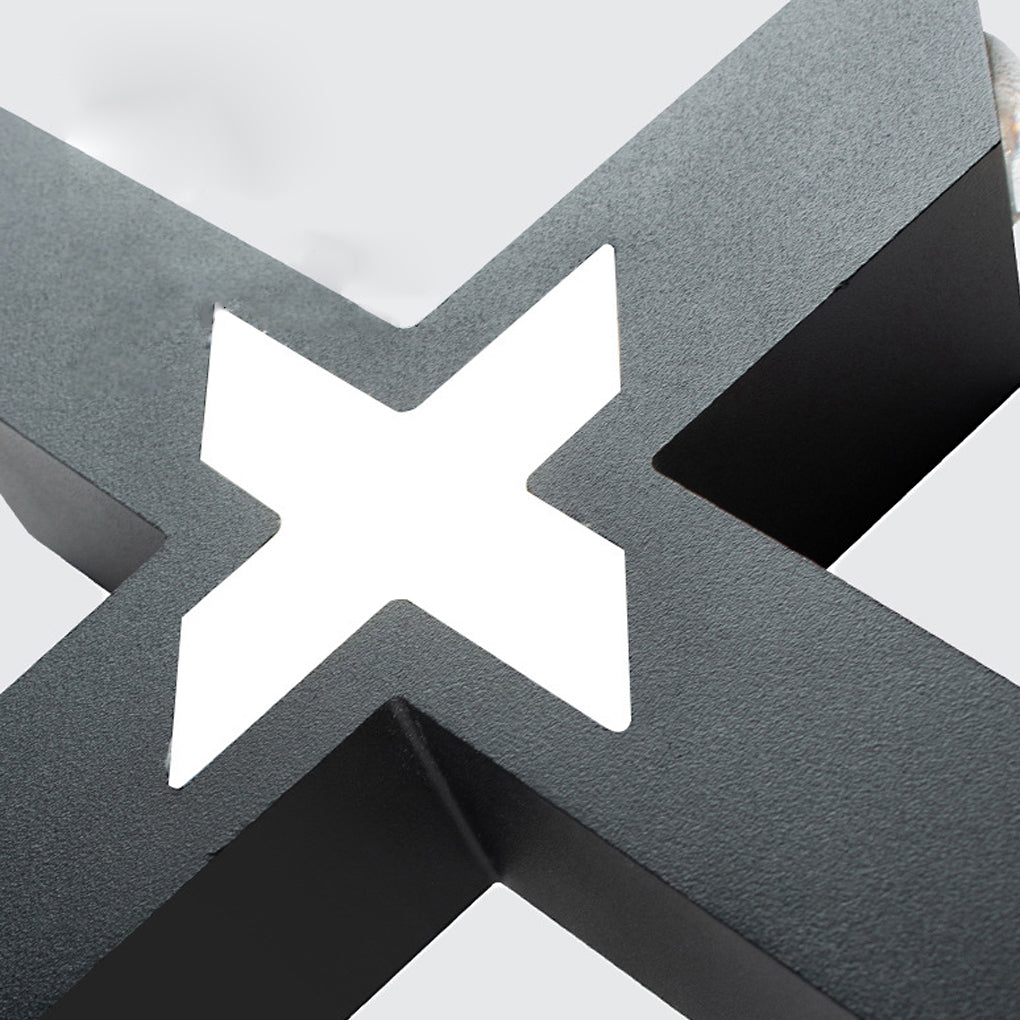 X-Shape Waterproof LED Aluminum Outdoor Wall Light - Modern Black