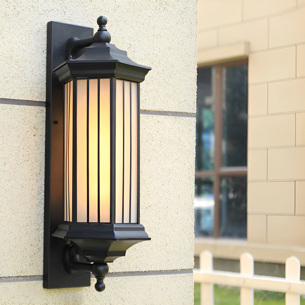Modern Retro Outdoor Wall Light - Black Aluminum Waterproof Sconce