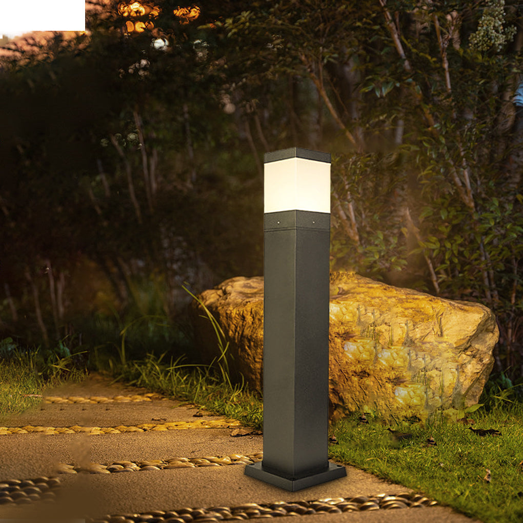 Modern Square Aluminum Bollard Light Outdoor Landscape Lighting