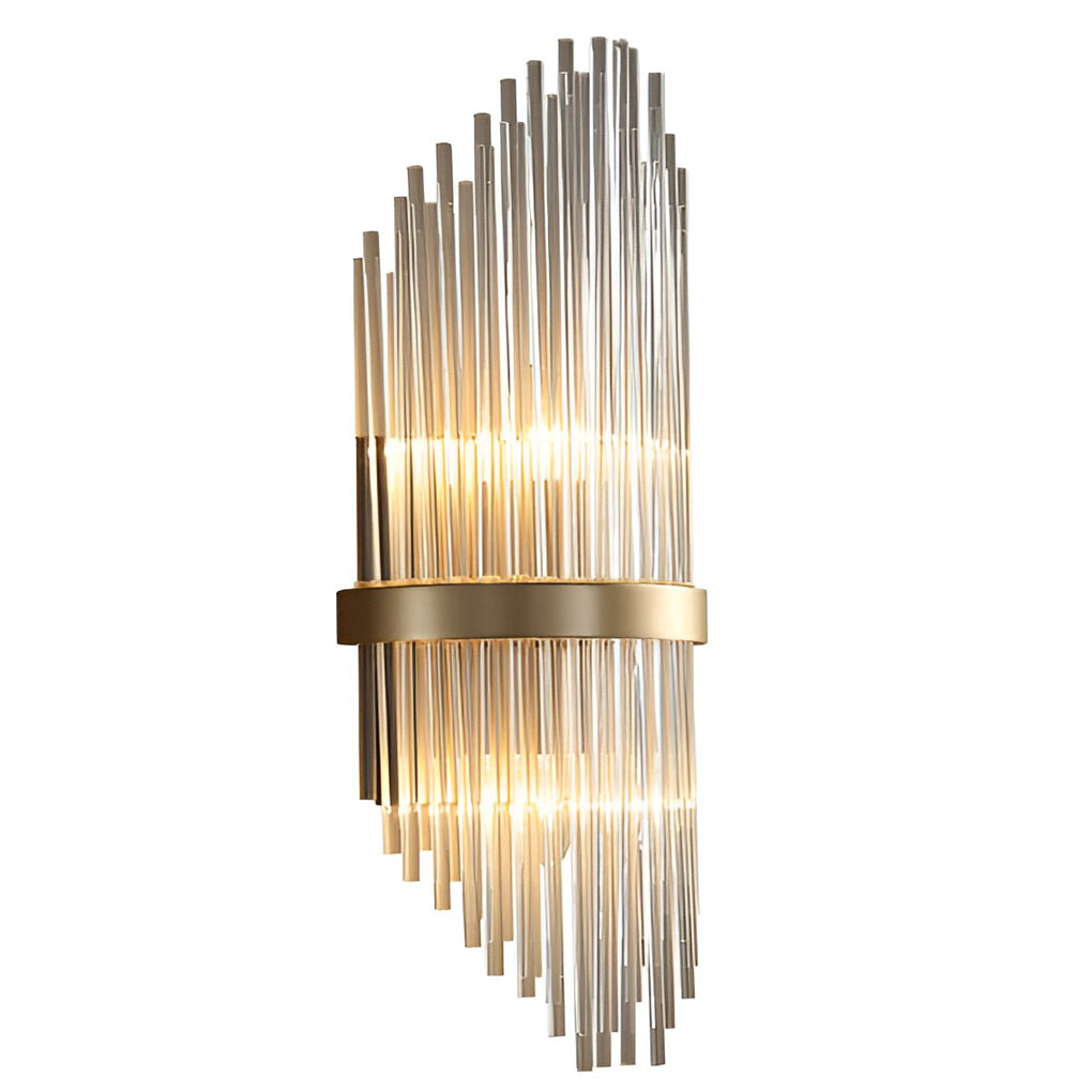 Crystal Wall Sconce with Warm Light – Gold Hardware Finish