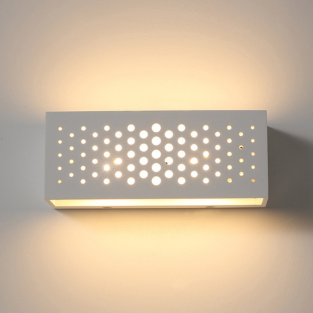 Modern Rectangular Plaster Wall Sconce with Up & Down LED Light