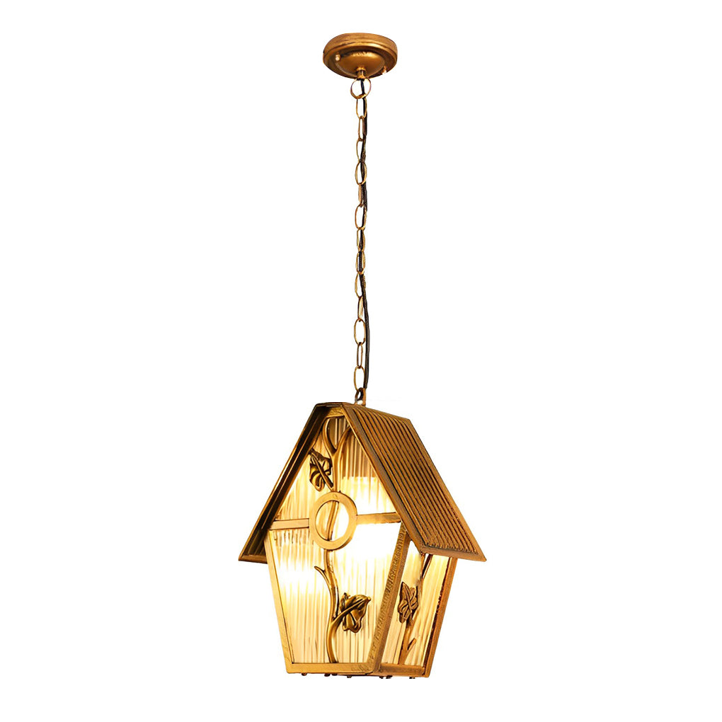Modern Glass Outdoor Pendant Light - Weatherproof Aluminum Bronze