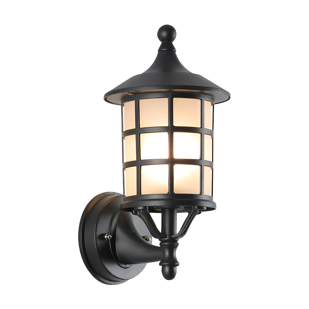 Modern Round Solar Wall Sconce - Black Aluminum & Glass Outdoor