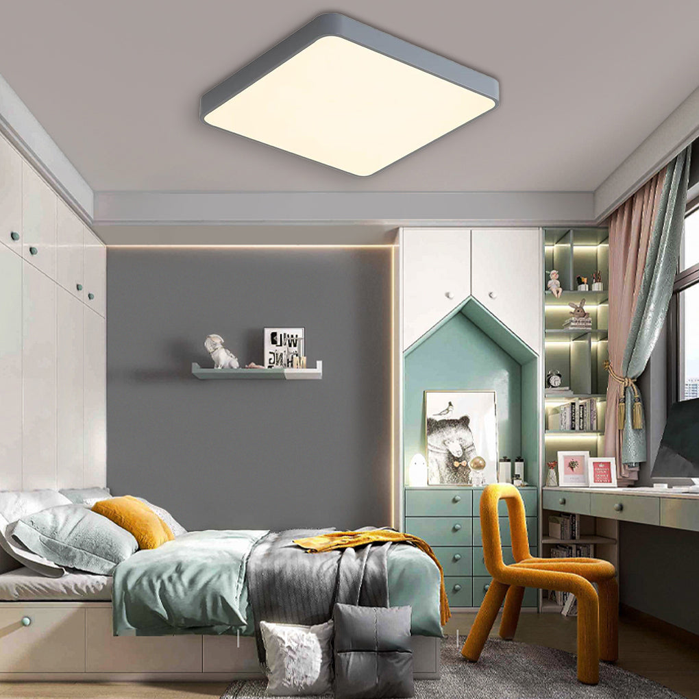 Modern Square LED Flush Mount Ceiling Light Metal Acrylic 16 Inch