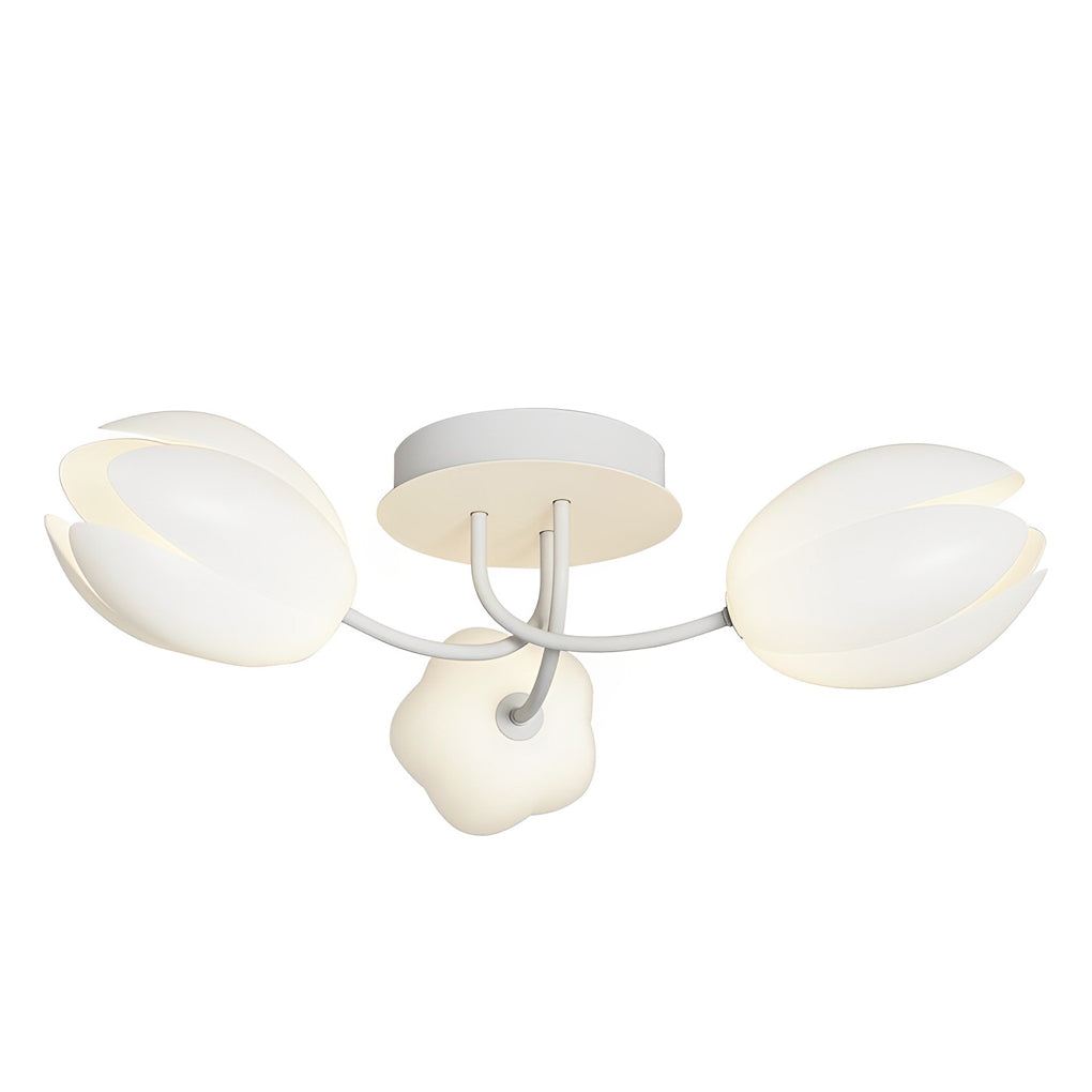 White Tulip Flower Chandelier Modern Minimalist Ceiling Light