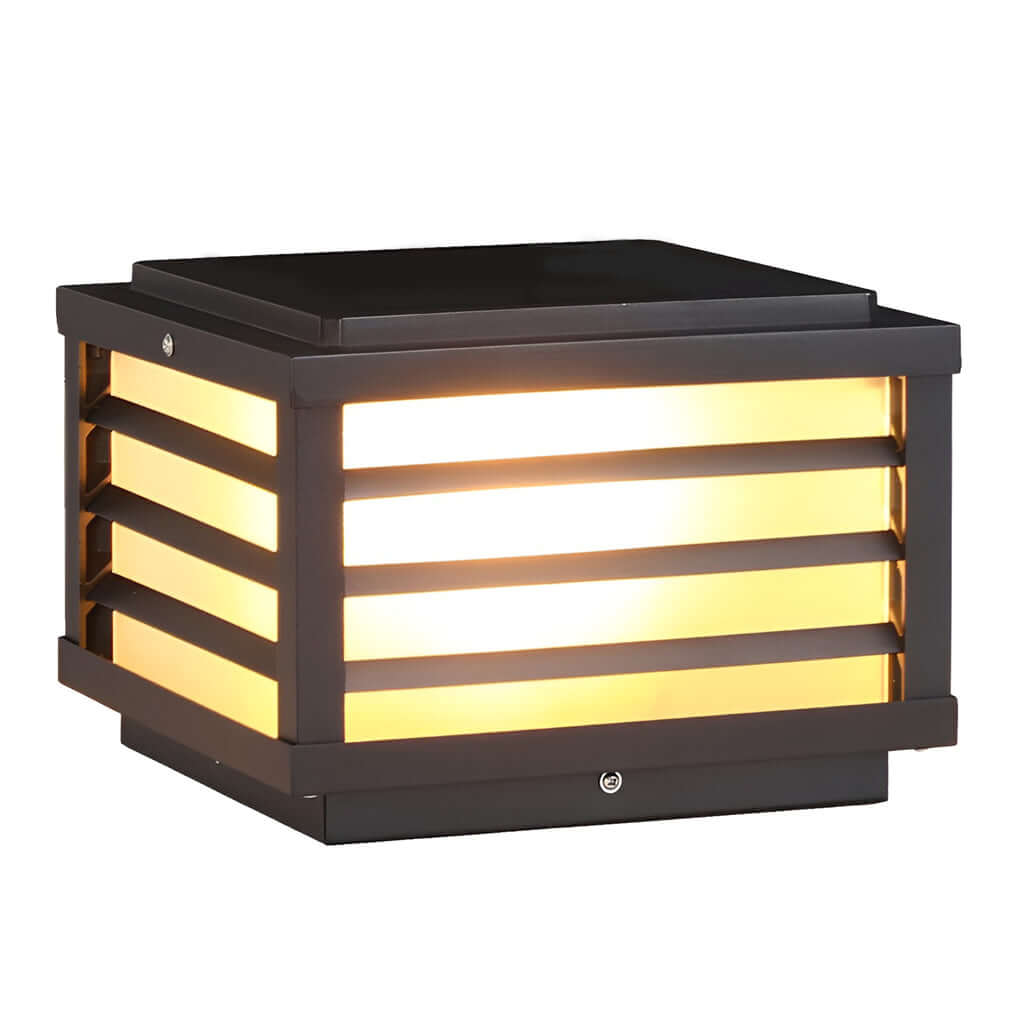 Solar LED Fence Cap Post Light - Modern Outdoor Post Lighting