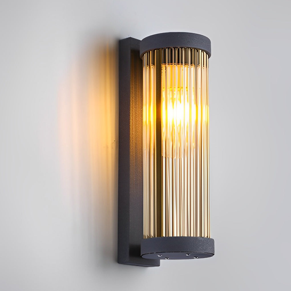Modern Glass Solar Wall Lamp - Outdoor Waterproof LED Sconce
