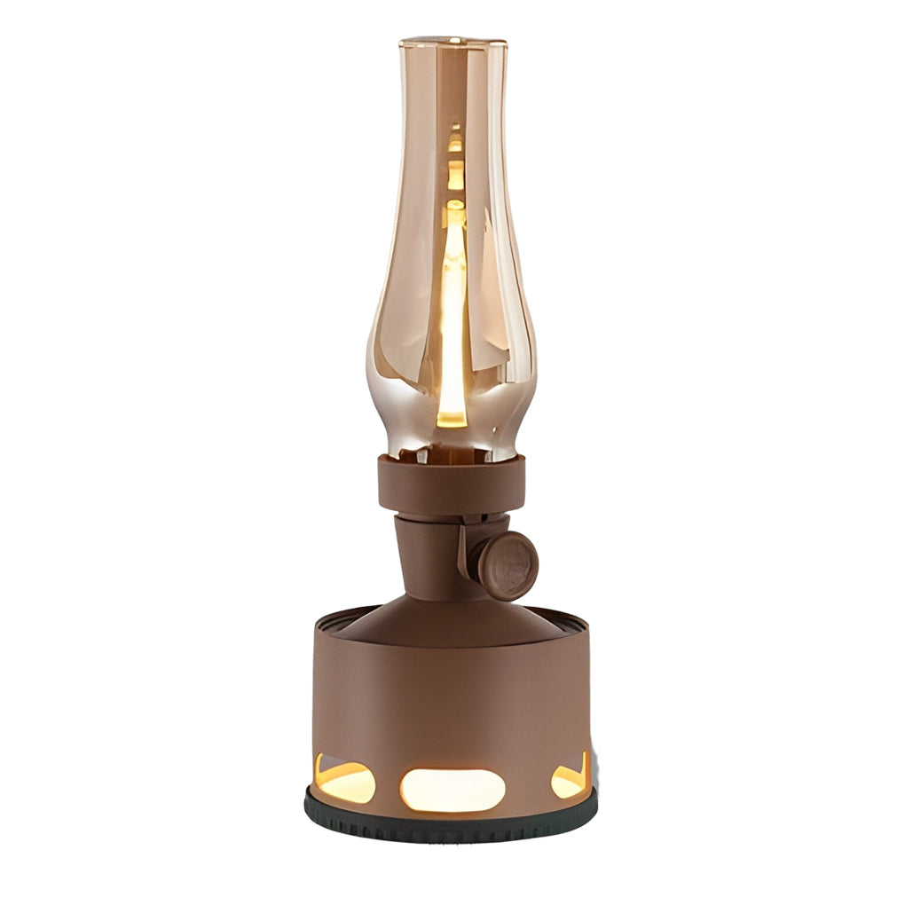 Portable LED Kerosene Style Glass Table Lamp with Gravity Sensor