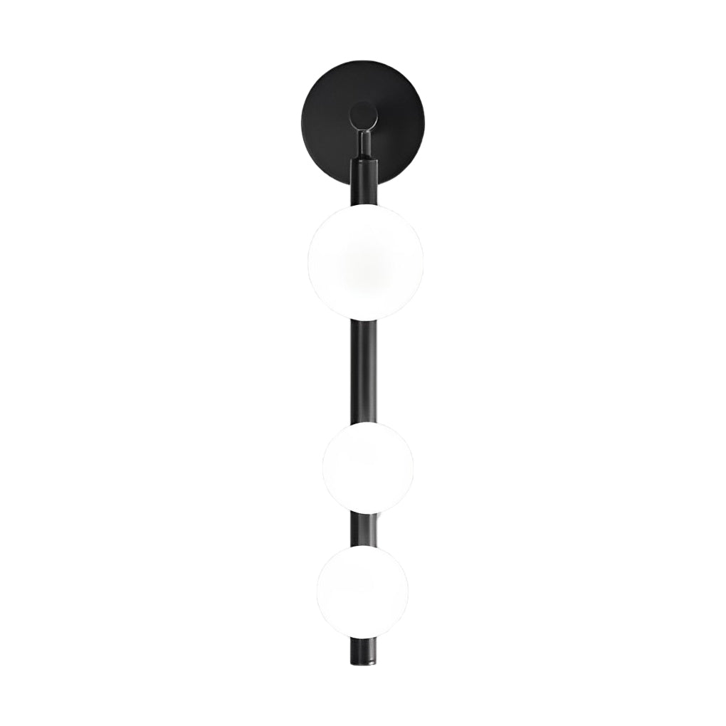 Modern 3-Globe Glass Wall Sconce with Electroplated Metal Frame