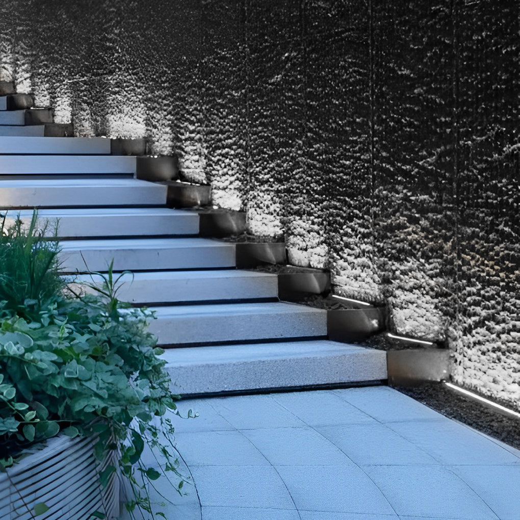 Modern Aluminum Recessed Outdoor Wall Washer Light - IP65 Waterproof