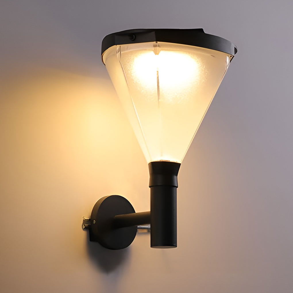 Geometric Solar LED Outdoor Wall Lamp | Waterproof Aluminum Sconce