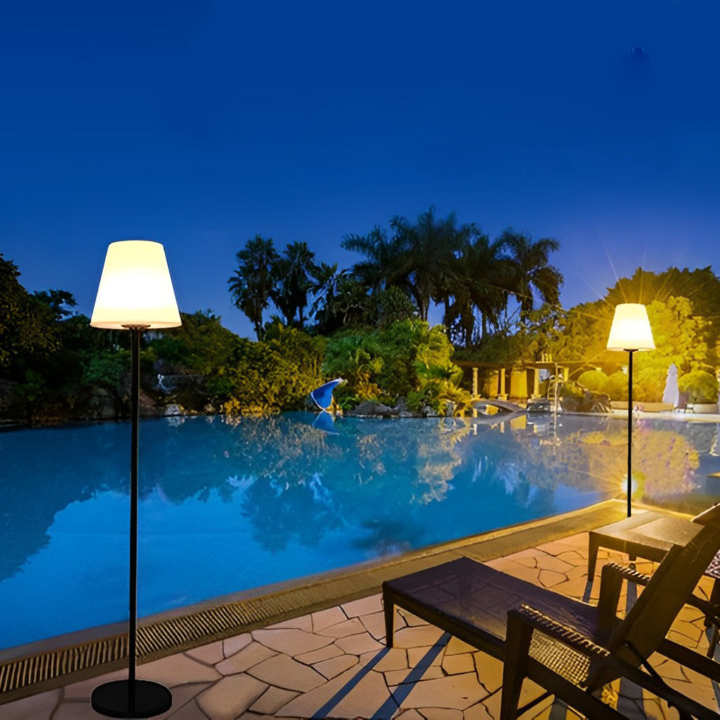 60 Inch Modern Solar LED Outdoor Floor Lamp with App Control