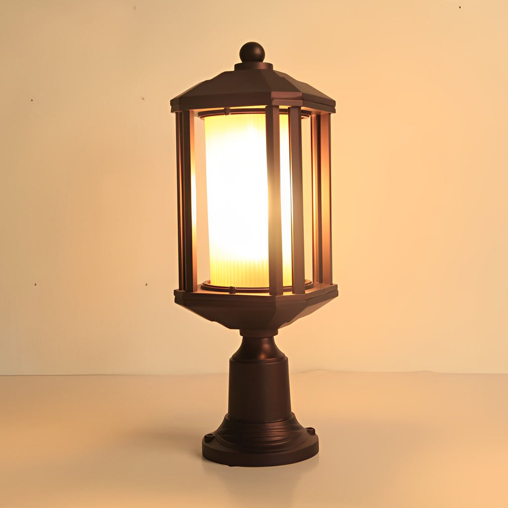 Retro Rose Gold Outdoor Pillar Post Light – Aluminum Waterproof