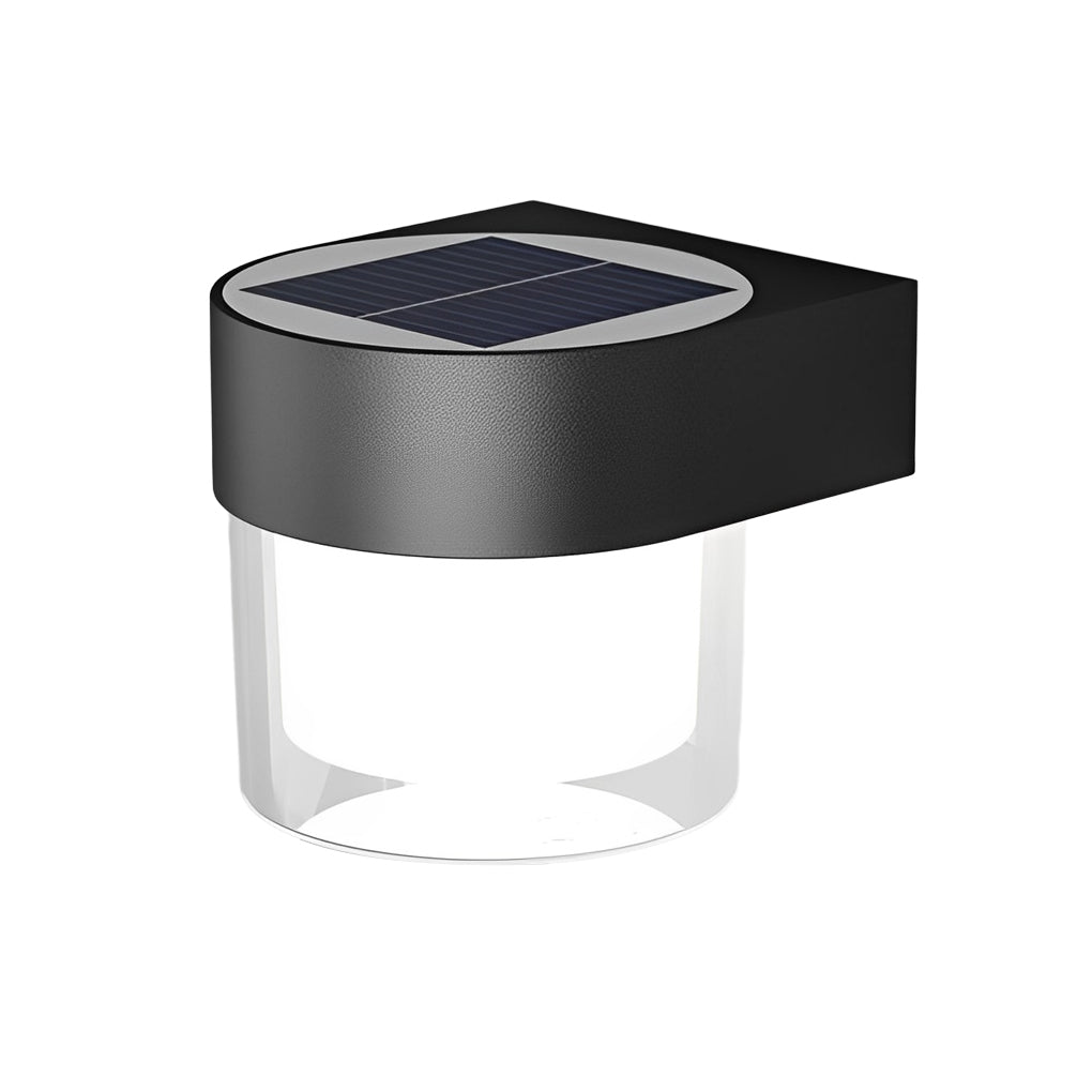 Modern Solar LED Outdoor Wall Light - Black Iron Waterproof