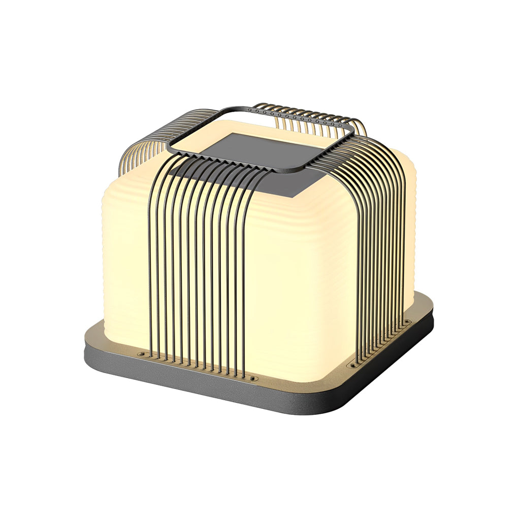 Modern Square LED Outdoor Post Light - Stainless Steel & PE Shade