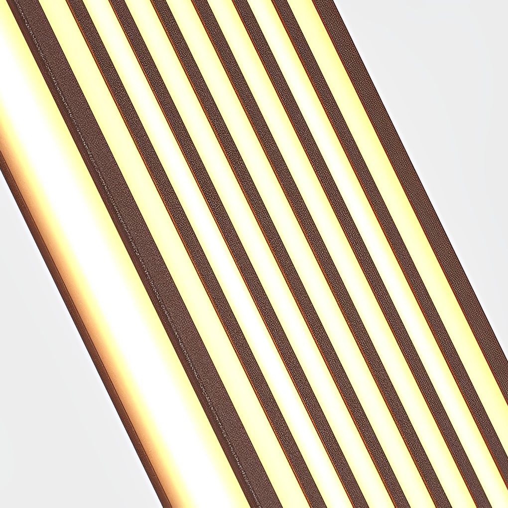Industrial Vertical Stripe LED Outdoor Wall Lamp – Brown