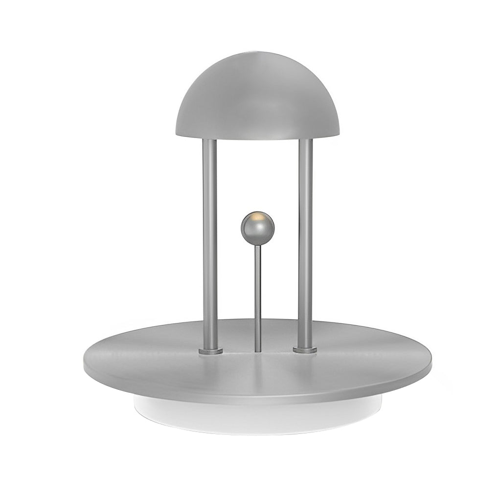 Modern Nickel Table Lamp with Touch Dimming & USB Rechargeable