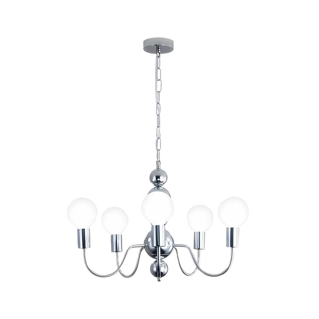 Glass Ball Shade Chandelier – Modern Minimalist Multi-Light Design