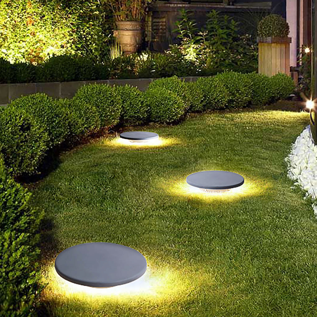 Halo LED Solar Ground Light | Warm White Outdoor Landscape Lighting