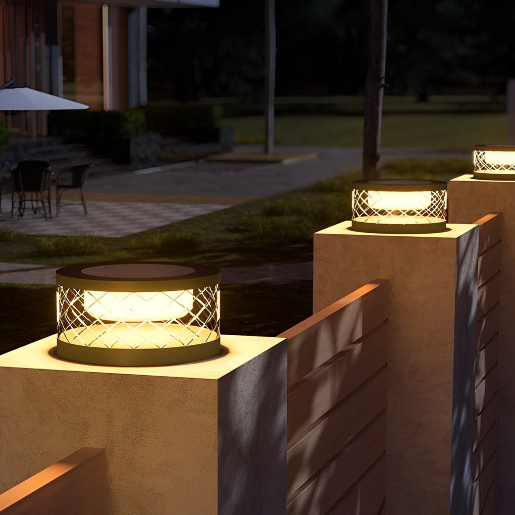 Modern Solar Post Cap Light - Stainless Steel & Acrylic