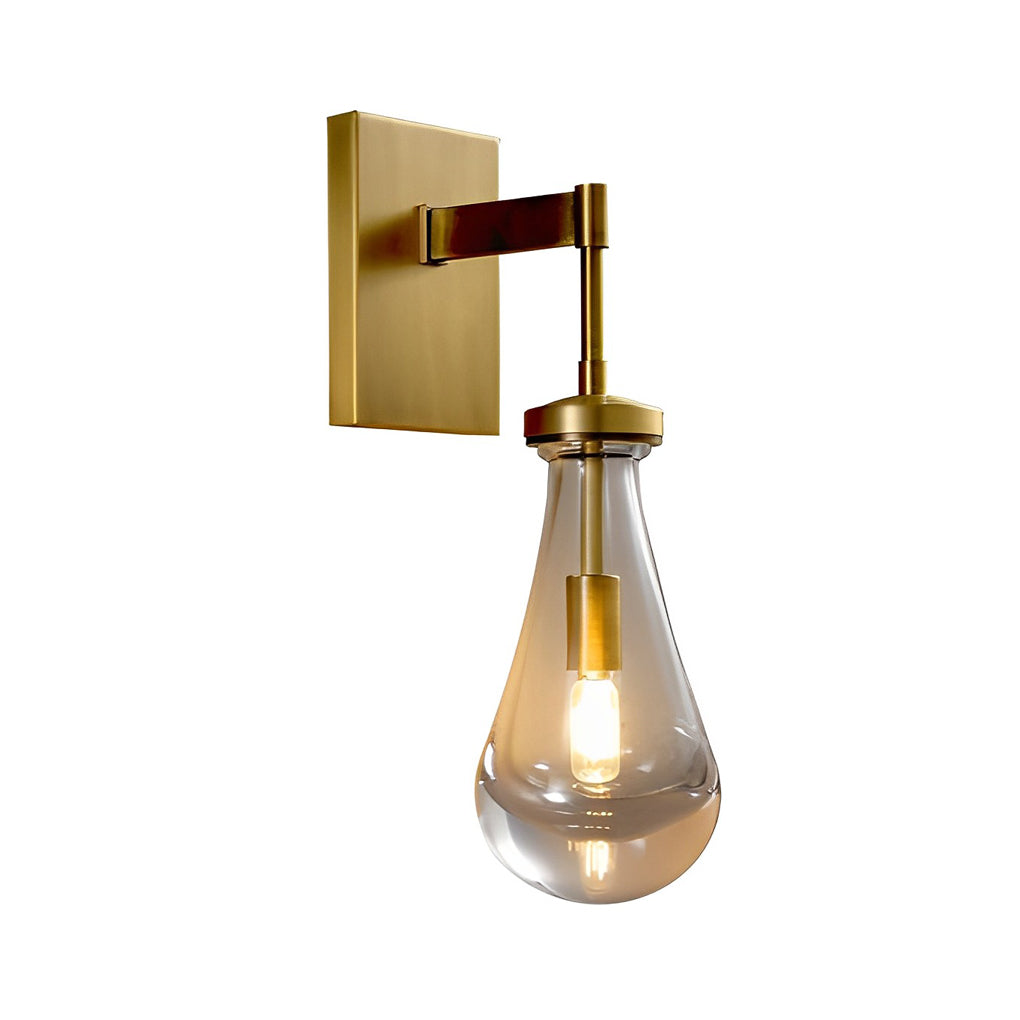 Crystal Water Drop Modern Wall Sconce with Copper Finish