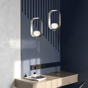 Modern Nordic Glass Pendant Light with Electroplated Iron Frame