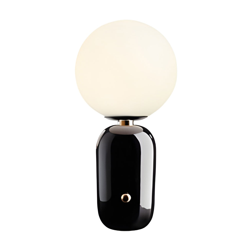 Modern Glass Globe Table Lamp with Metal Base