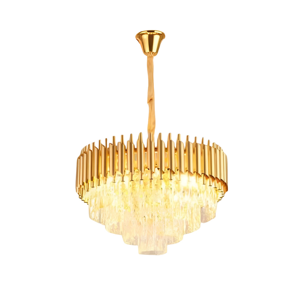 Crystal Round Oval Chandelier Modern Luxury Dimming Iron Glass