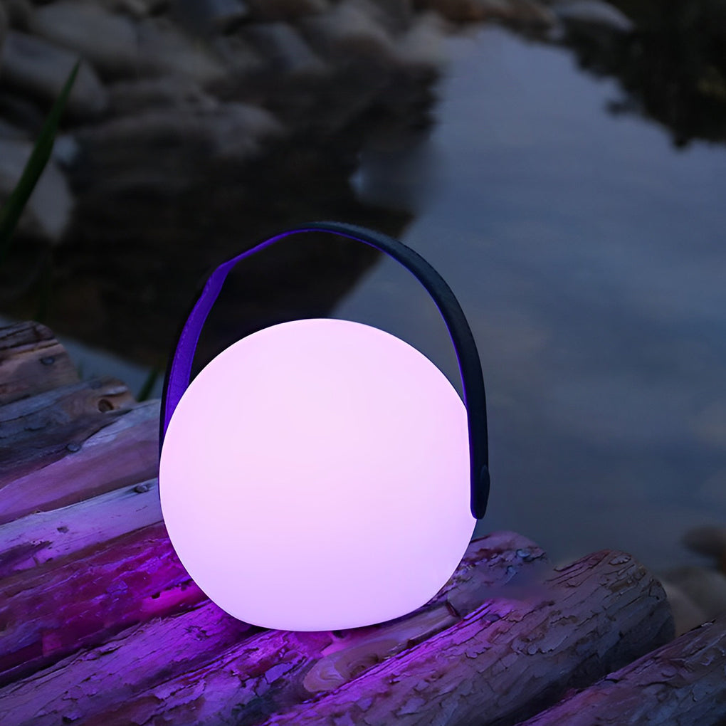 Portable RGB Sphere Table Lamp with Touch Dimmer and USB Charging
