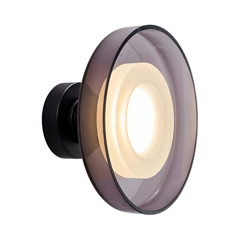 Modern Round Glass Wall Sconce with LED Light