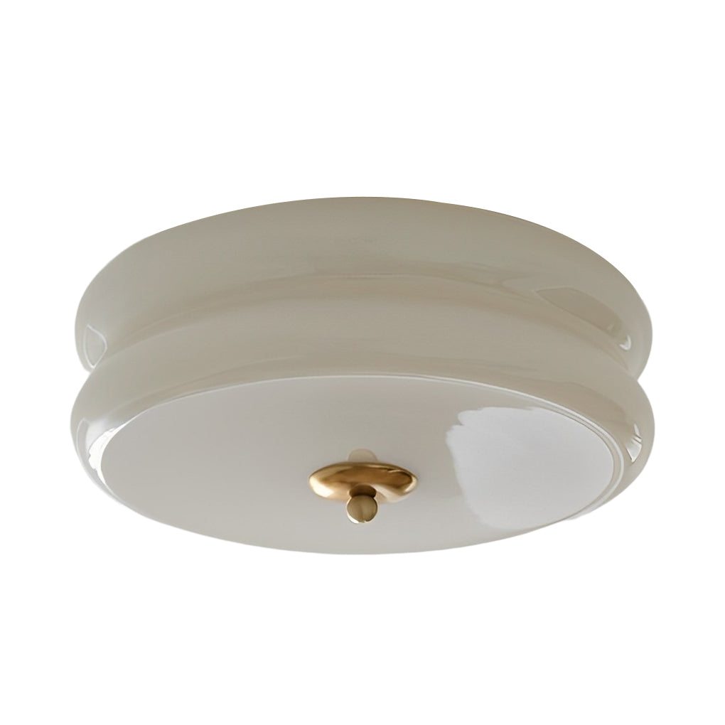 Modern Glass Drum LED Flush Mount Ceiling Light - Three Step Dimming