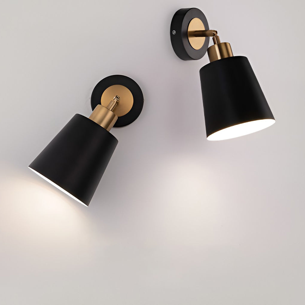 Adjustable Black & Gold Wall Sconce with 3-Step Dimming