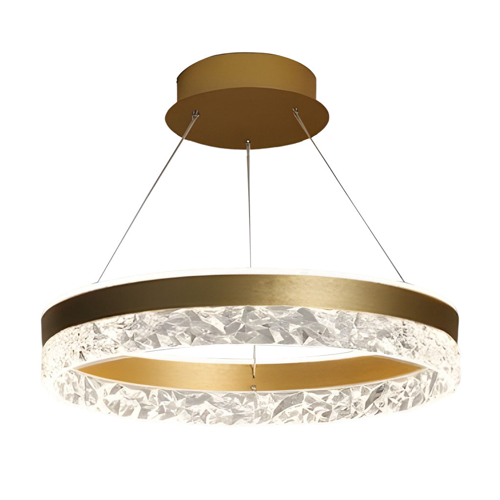 Modern Circular Ring LED Chandelier with Three-Step Dimming