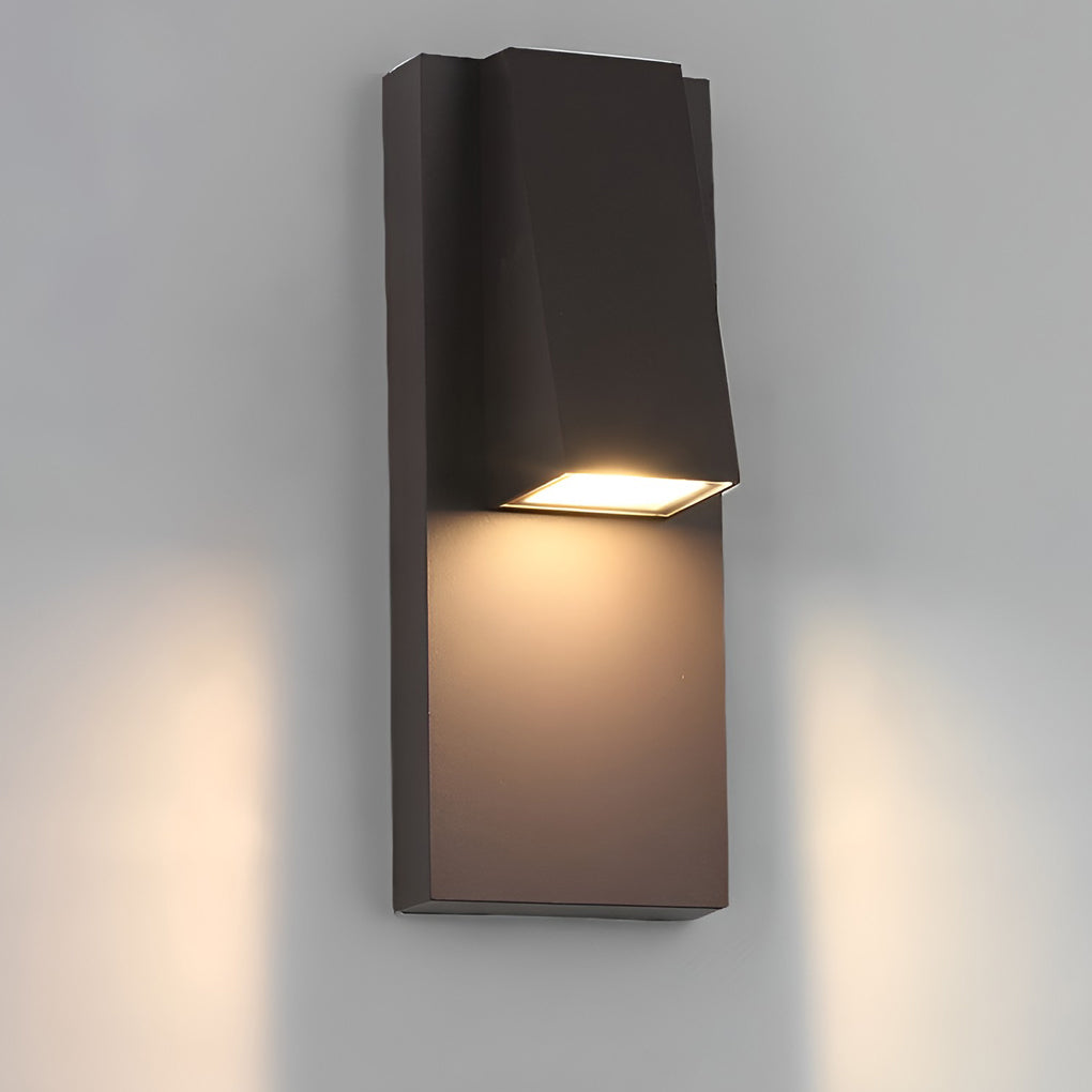 Rectangular LED Outdoor Wall Light - Modern Black Aluminum