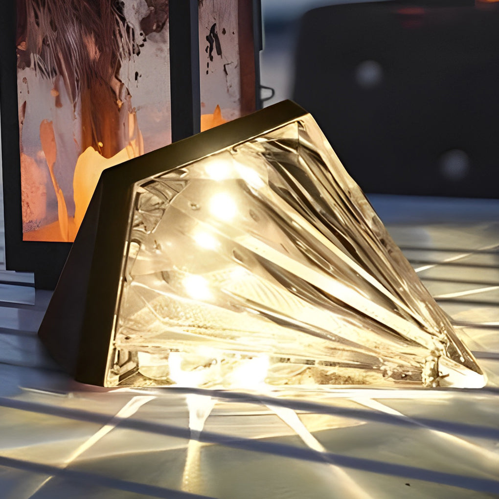Geometric Solar LED Outdoor Wall Light – Modern Waterproof Black
