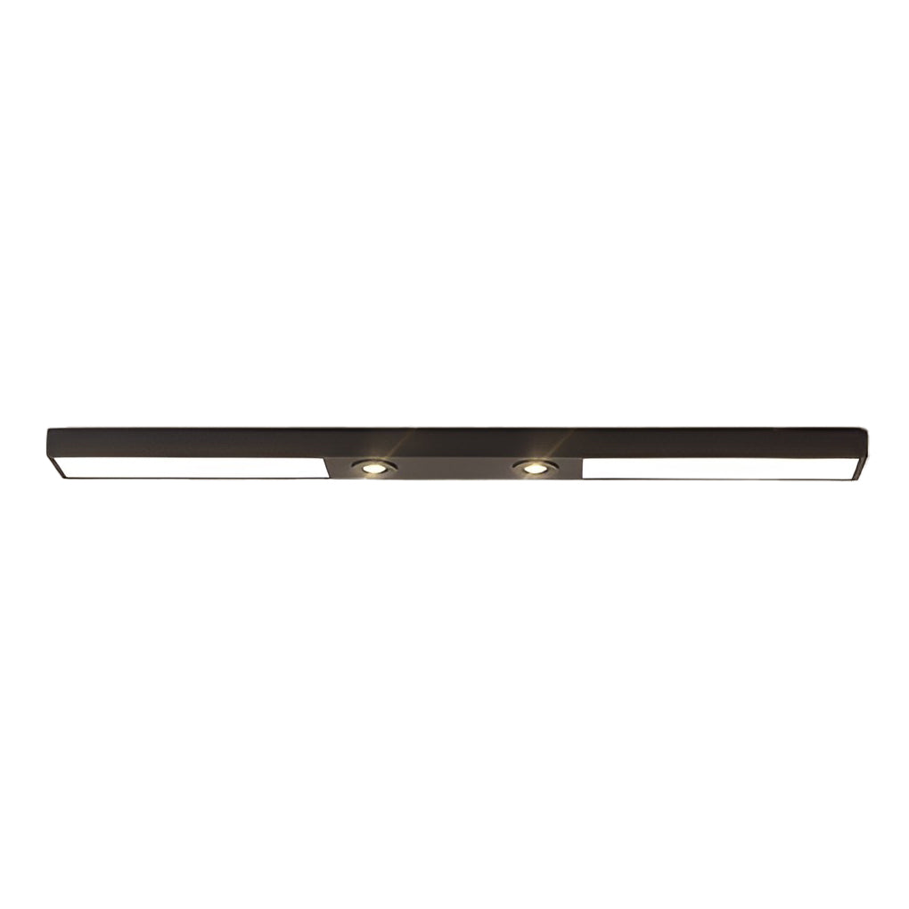 Linear LED Black Ceiling Light with Adjustable Spotlights