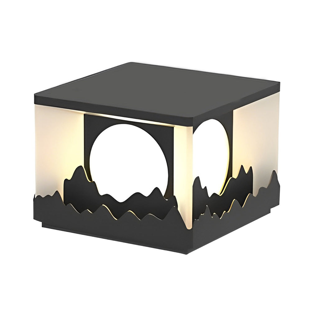 Mountain Scenery Solar Fence Post Light Modern Outdoor Waterproof