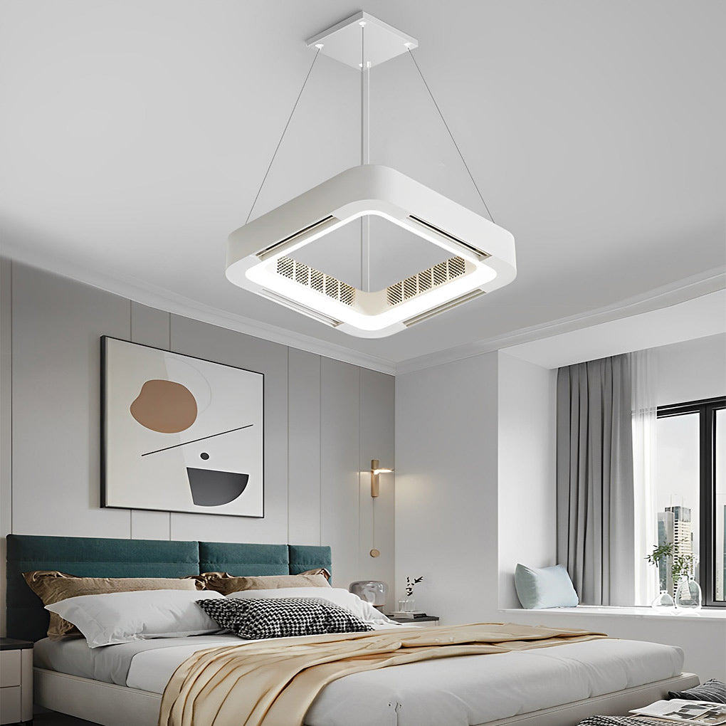 Modern Bladeless Ceiling Fan with LED Light & Remote Control