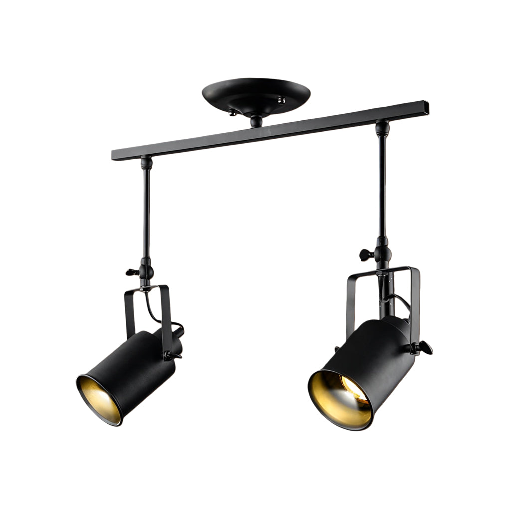 Adjustable Industrial Spotlight - Black Iron LED Directional Ceiling