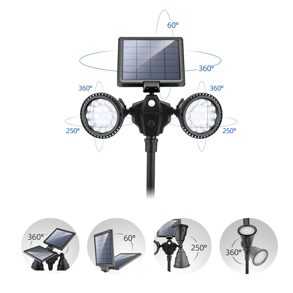 Solar Motion Sensor LED Lawn Light with Adjustable Modes