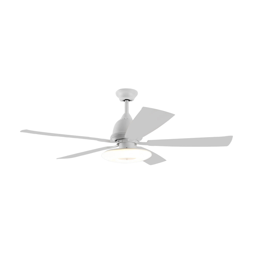 52" Modern Wood Blade Ceiling Fan with Dimmable LED & Remote