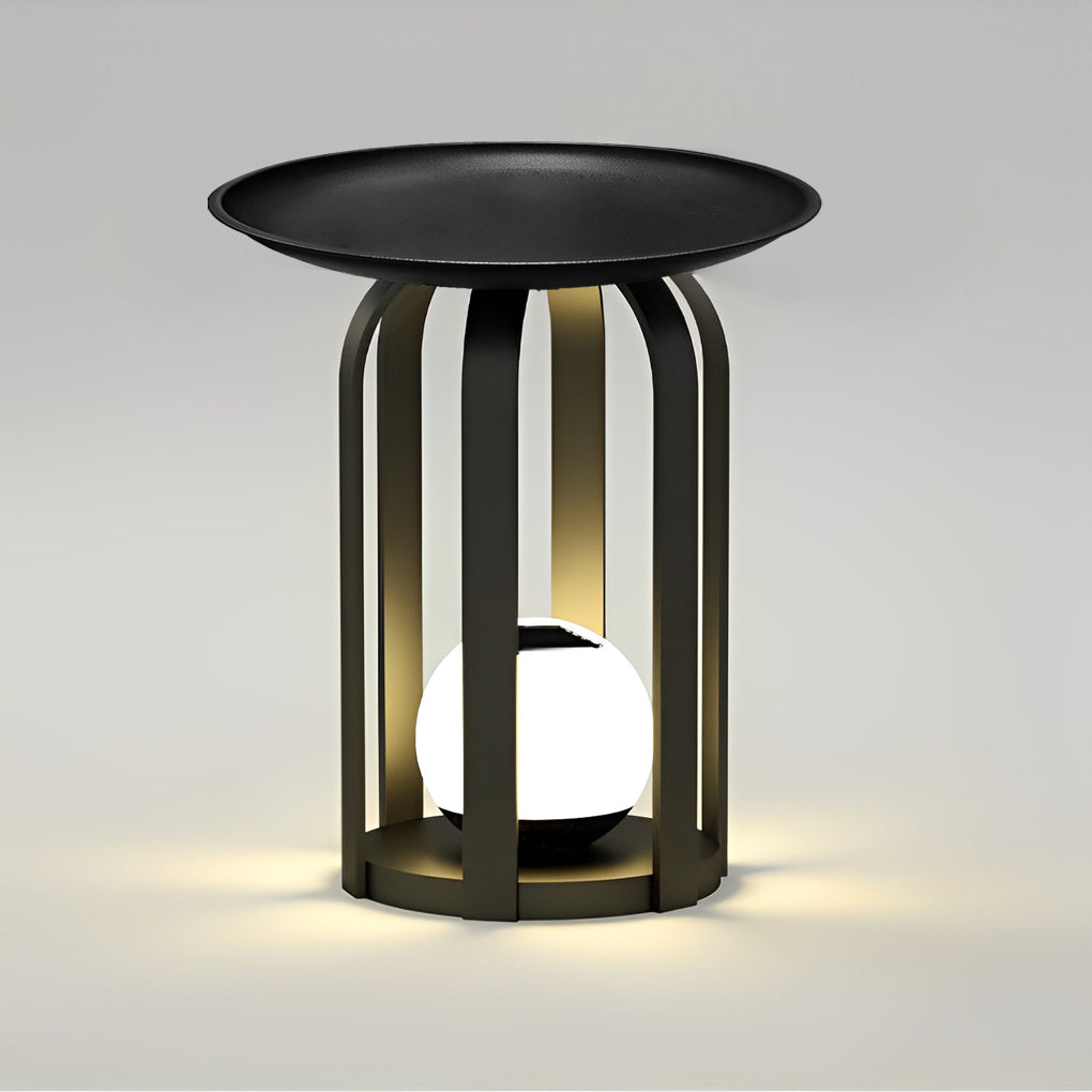 Solar Waterproof Outdoor Floor Lamp & Metal Table Set