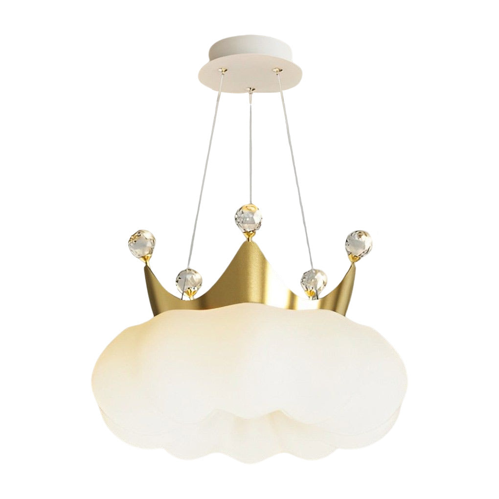 Modern Cloud Crown Chandelier with Dimmable LED - Gold & White