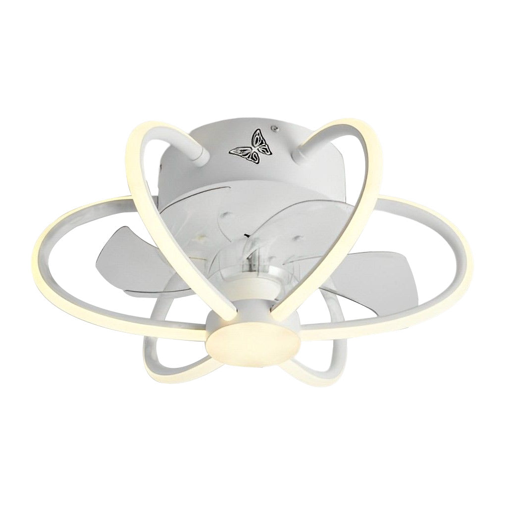 Floral Bladeless Ceiling Fan Light with Dimmable LED
