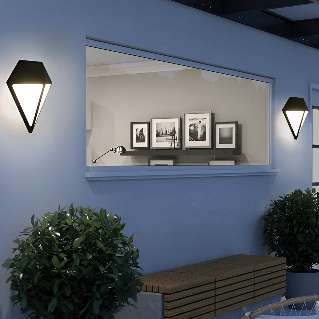 Geometric LED Outdoor Wall Light - Waterproof Aluminum Black