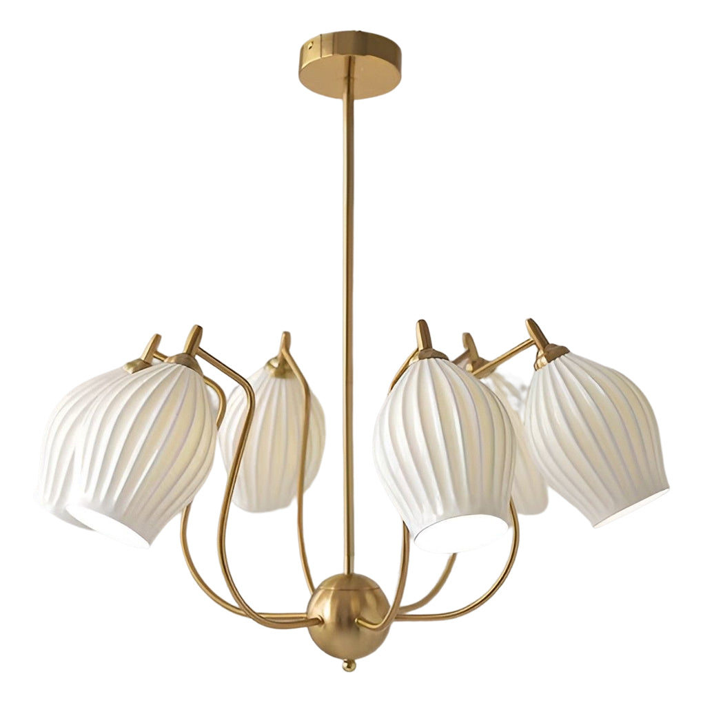 Ceramic Flower Chandelier – Modern Warm White Ceiling Light