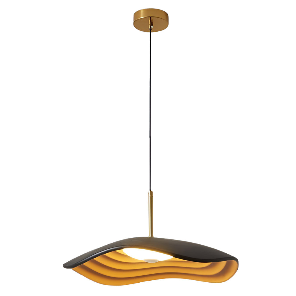 Modern Round Resin Pendant Light with 12W LED – Black & Gray