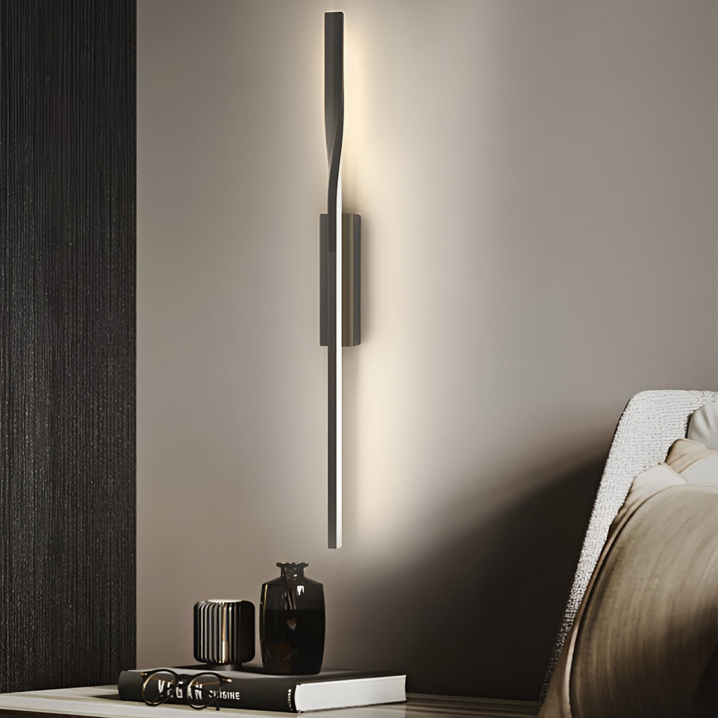 Modern Linear LED Wall Sconce in Black Iron | Minimalist Design