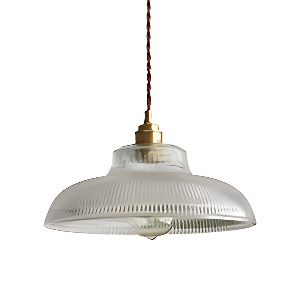 Modern Round Glass Pendant Light with Copper Fixture E27